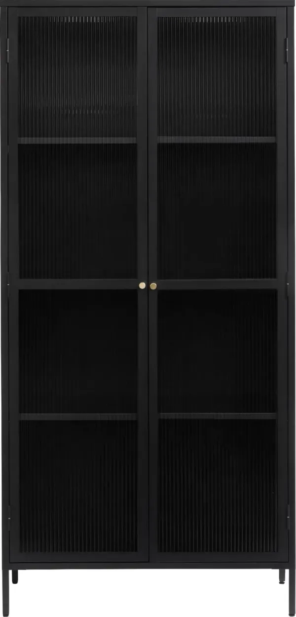Bronco Black Metal & Glass 75" Tall Display Cabinet