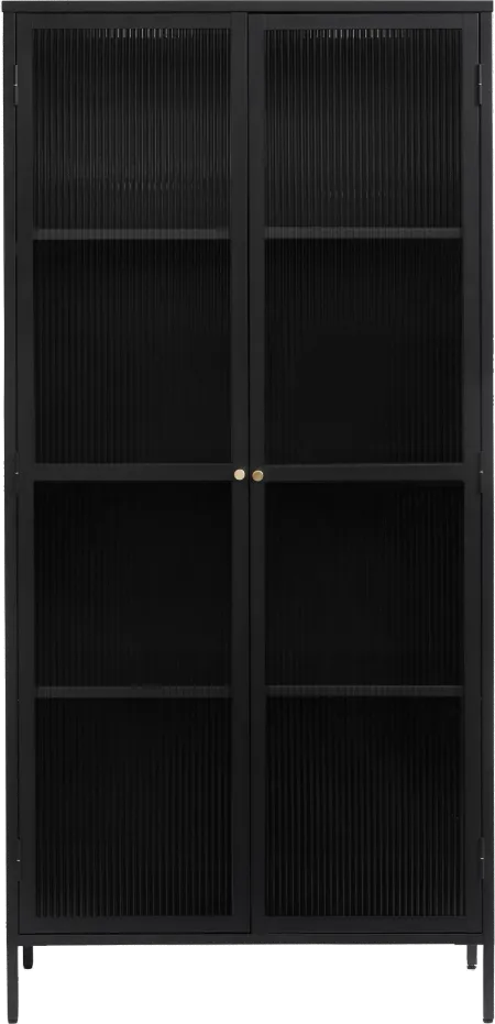 Bronco Black Metal & Glass 75" Tall Display Cabinet