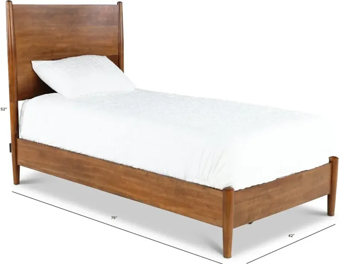 Robin Mid-Century Modern Brown Twin Platform Bed