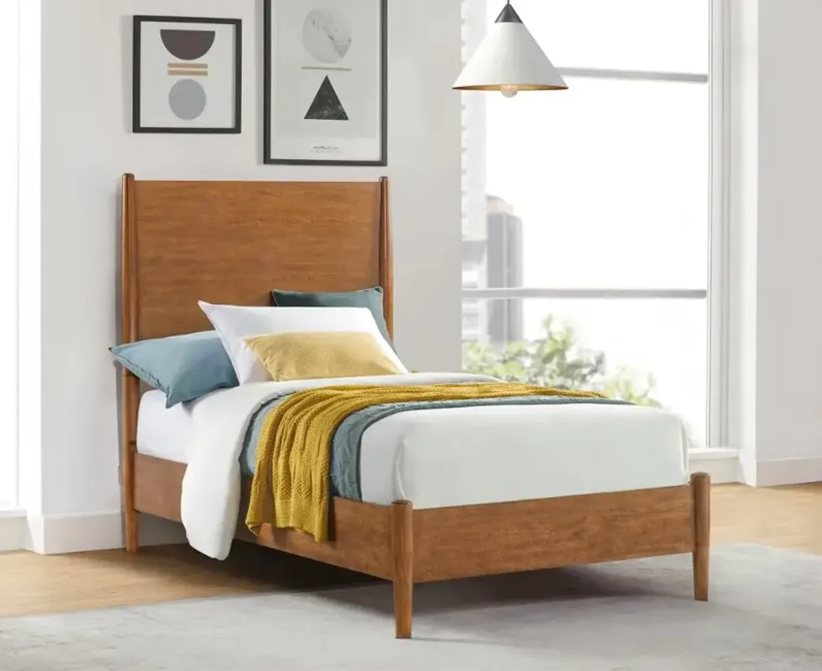 Robin Mid-Century Modern Brown Twin Platform Bed