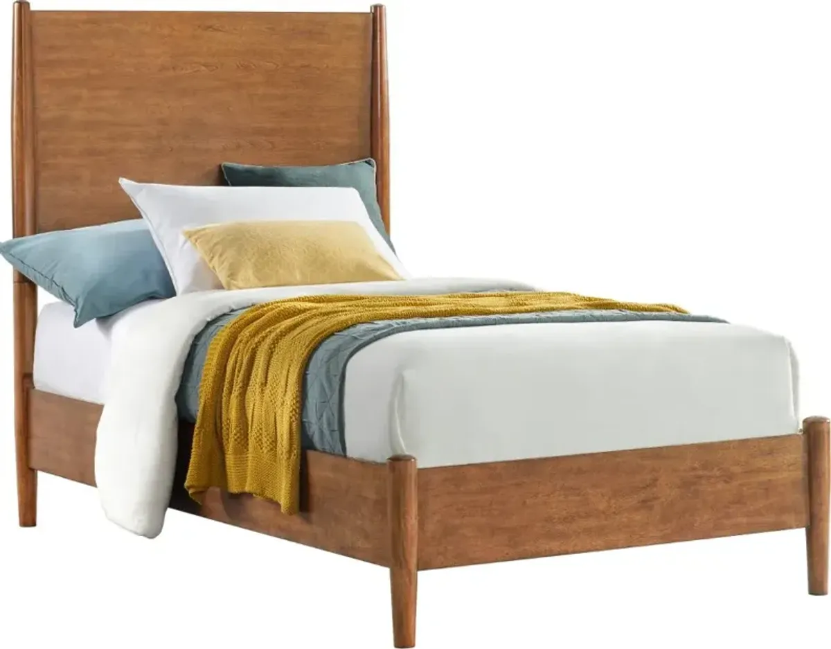 Robin Mid-Century Modern Brown Twin Platform Bed