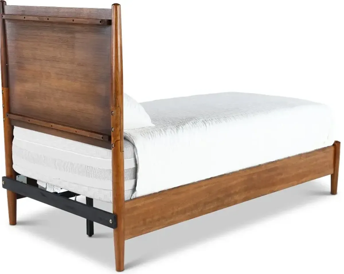 Robin Mid-Century Modern Brown Twin Platform Bed