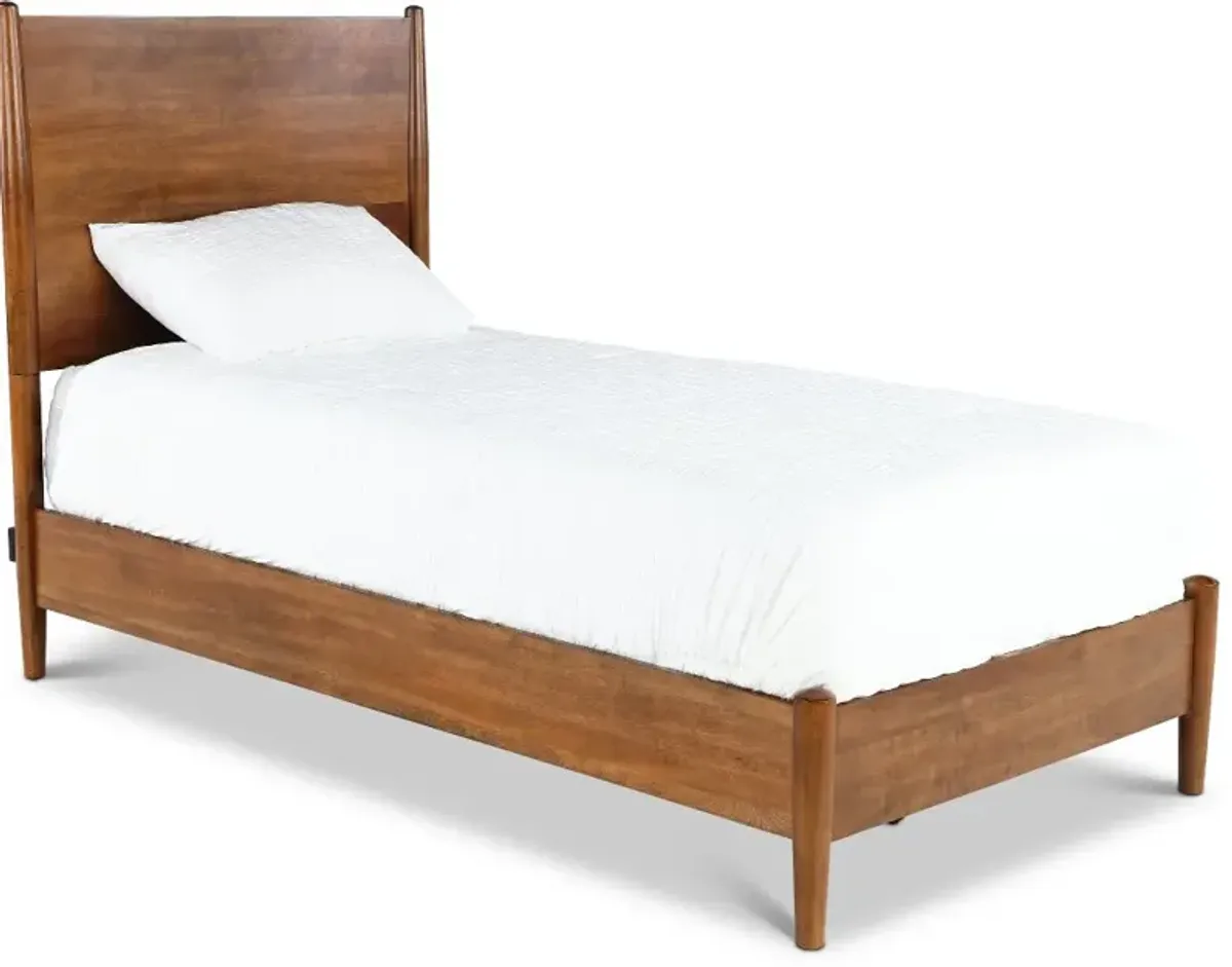 Robin Mid-Century Modern Brown Twin Platform Bed