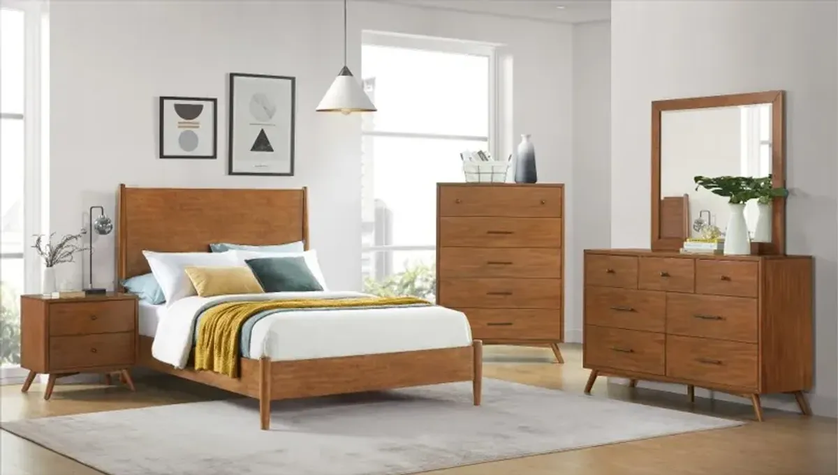 Robin Mid-Century Modern Brown Full Platform Bed