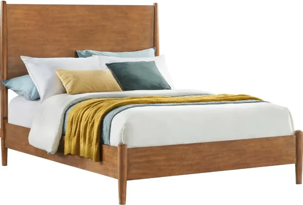 Robin Mid-Century Modern Brown Full Platform Bed