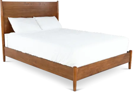 Robin Mid-Century Modern Brown Full Platform Bed