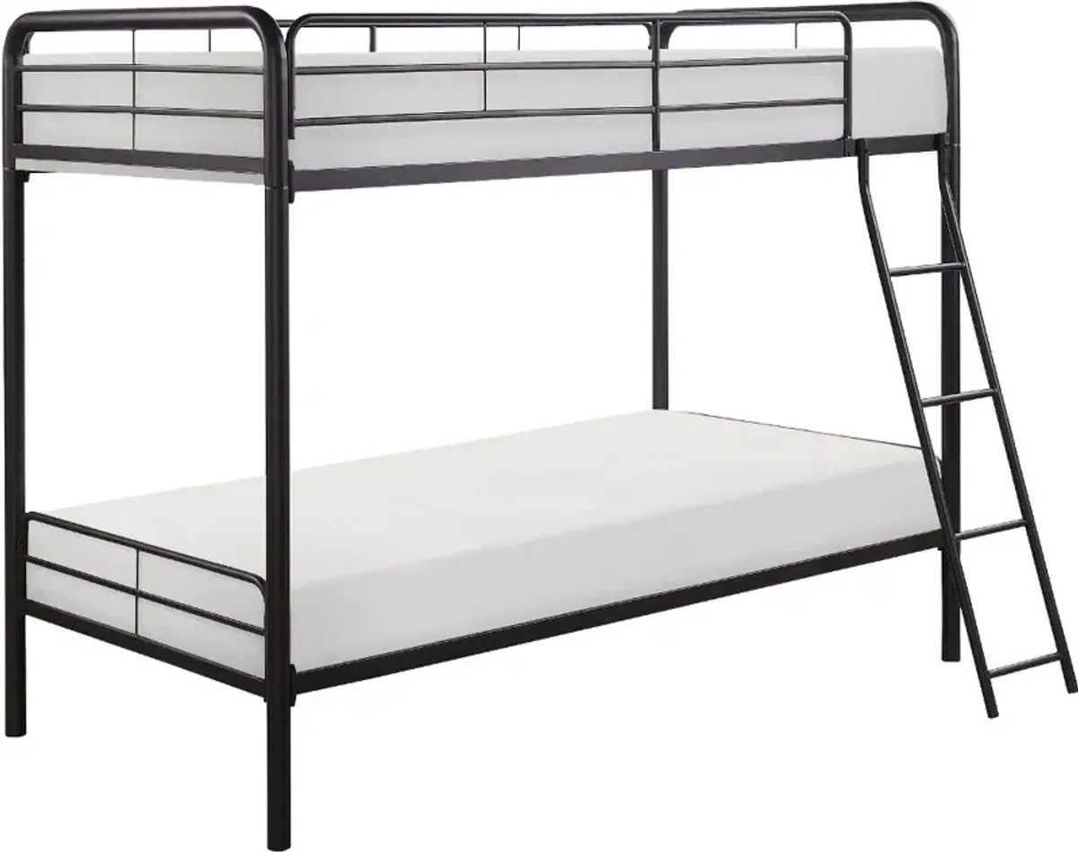 Lunar Dark Bronze Twin-over-Twin Bunk Bed