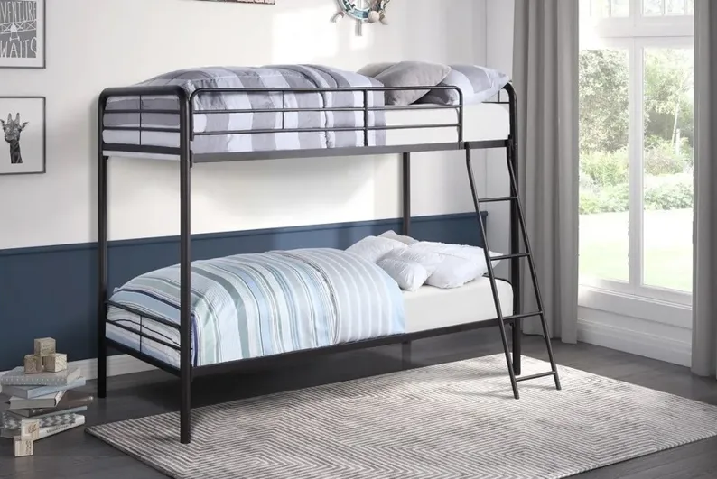 Lunar Dark Bronze Twin-over-Twin Bunk Bed