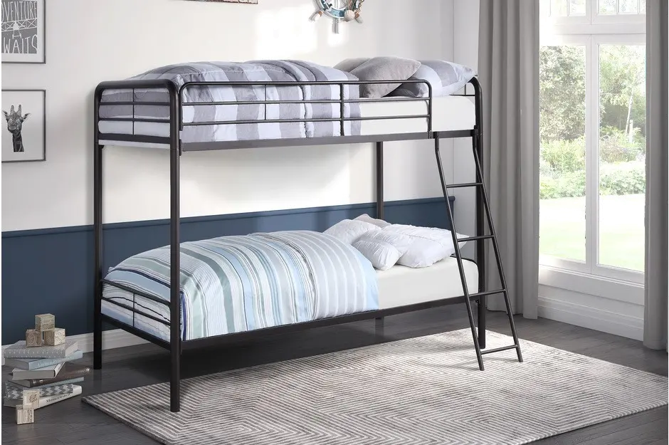 Lunar Dark Bronze Twin-over-Twin Bunk Bed