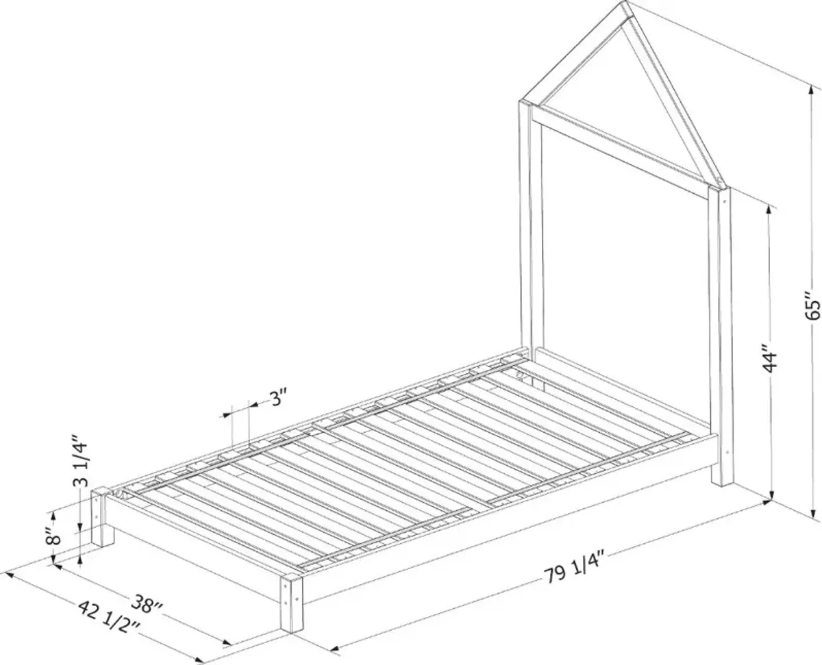 Sweedi Natural Twin Bed with House Headboard - South Shore