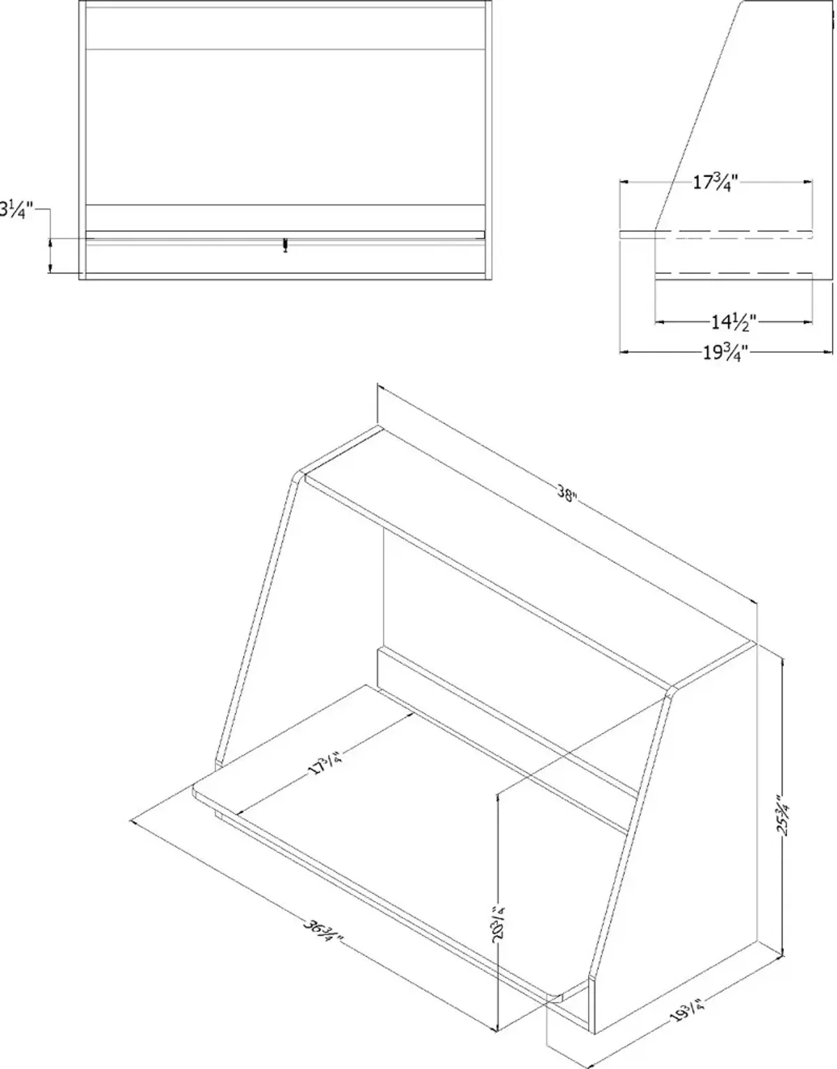 Hourra White Floating Desk - South Shore