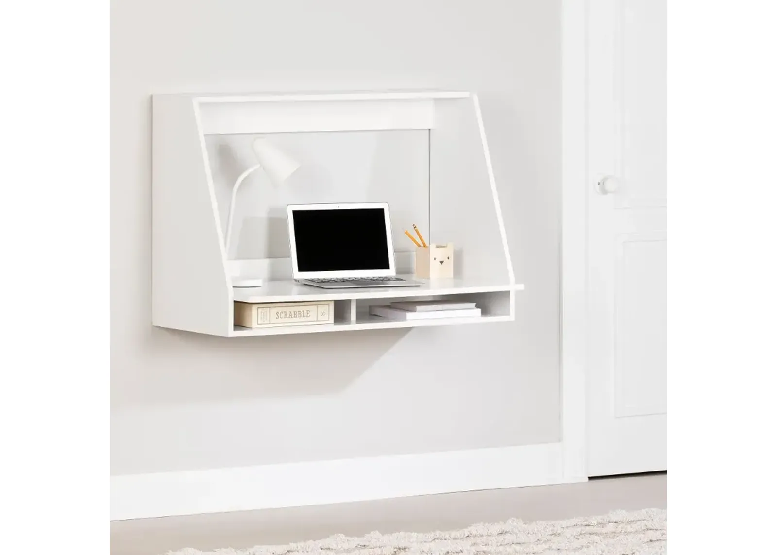 Hourra White Floating Desk - South Shore