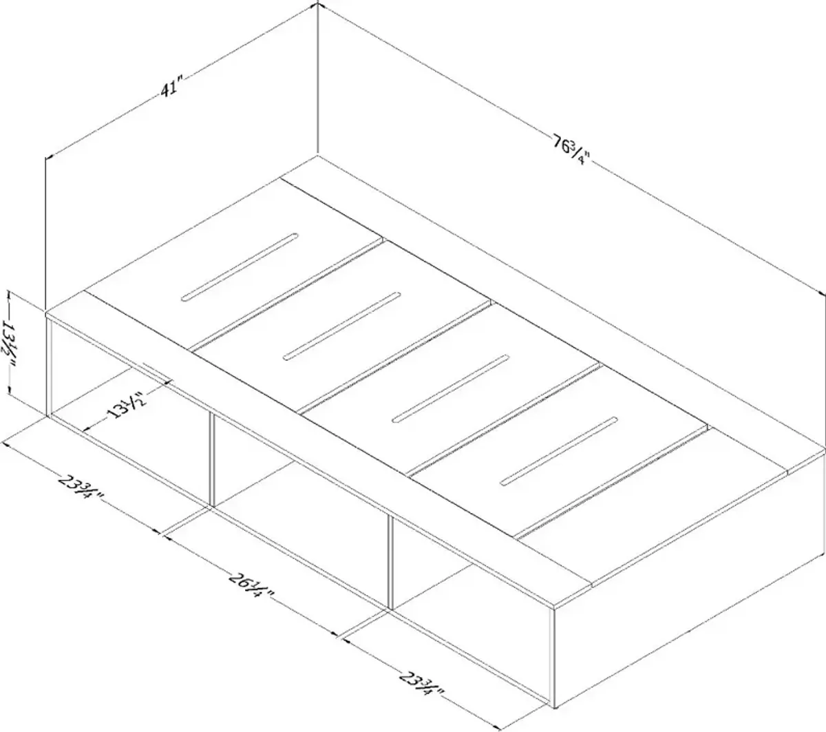 Hourra Soft Elm and White Twin Platform Storage Bed - South Shore