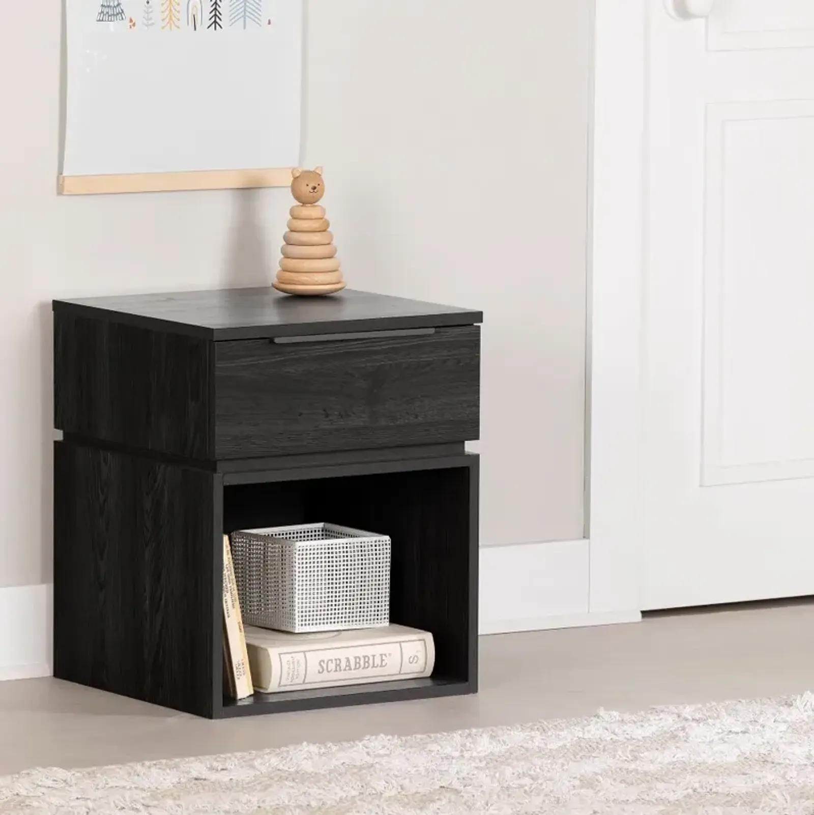 Hourra Gray Oak Nightstand - South Shore