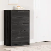 Hourra Gray Oak 5-Drawer Chest of Drawers - South Shore