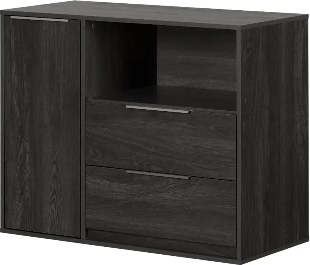 Hourra Gray Oak 2-Drawer Dresser with Door - South Shore