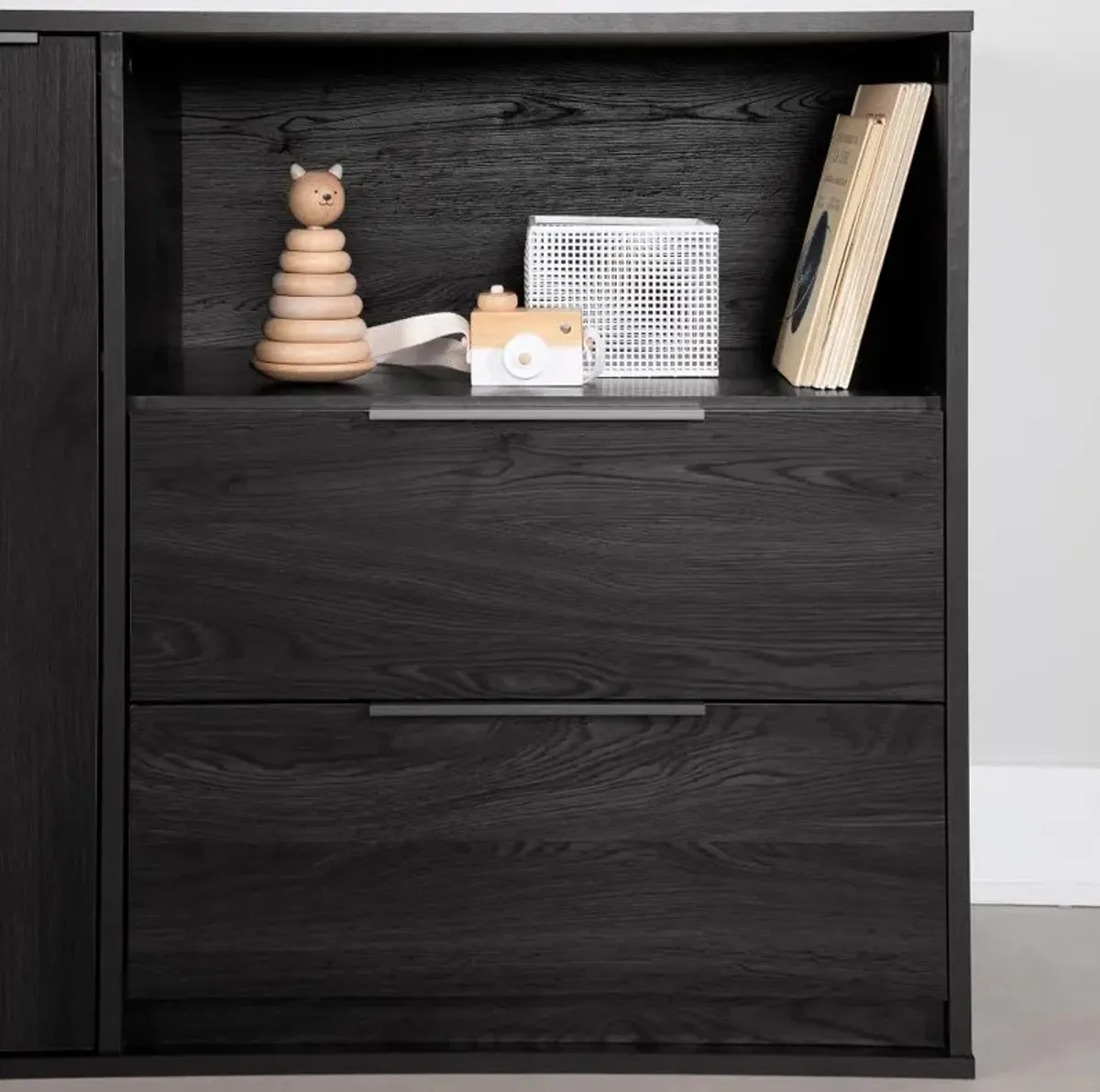 Hourra Gray Oak 2-Drawer Dresser with Door - South Shore