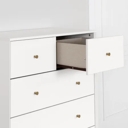 Dylane White 5-Drawer Chest of Drawers - South Shore