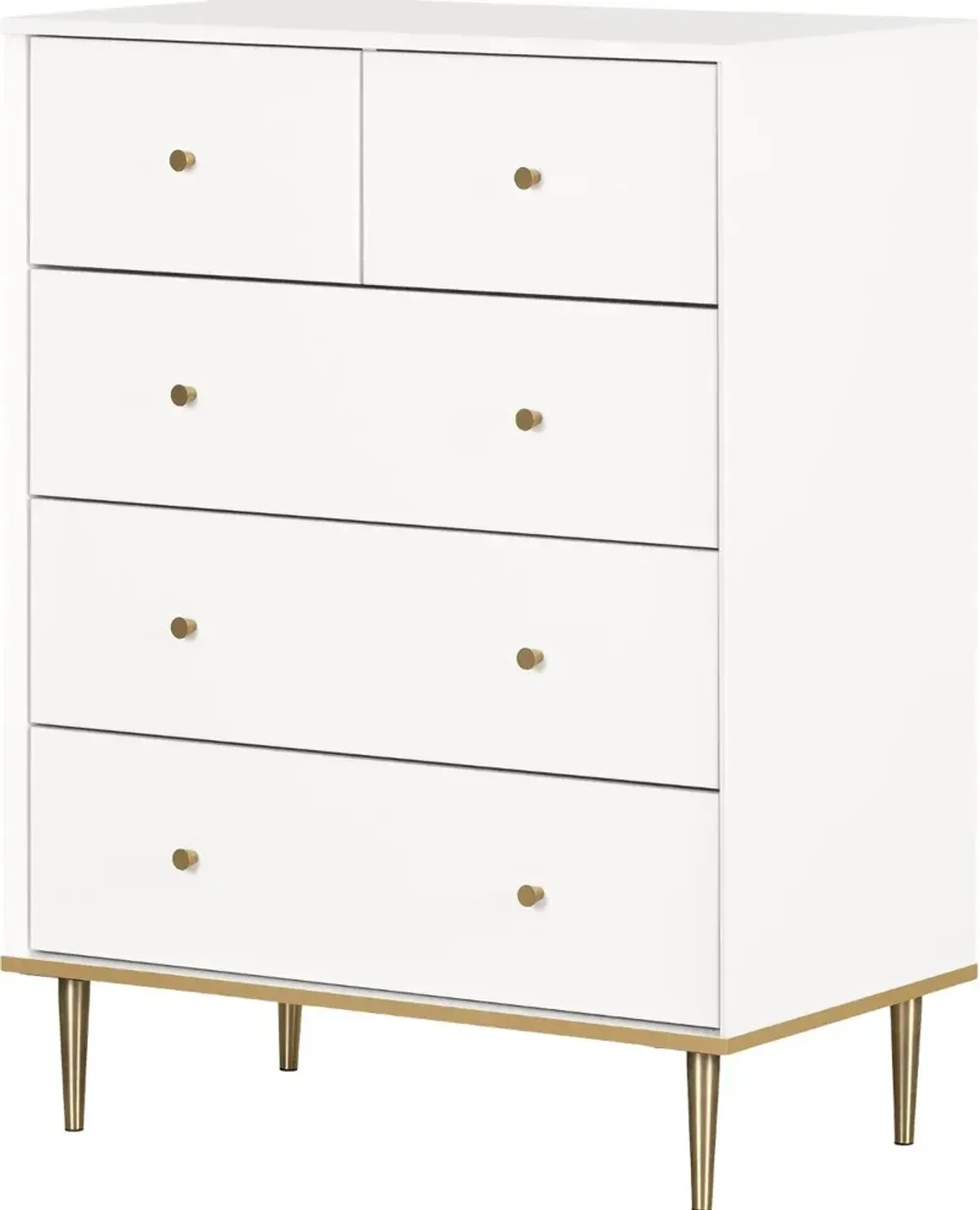 Dylane White 5-Drawer Chest of Drawers - South Shore