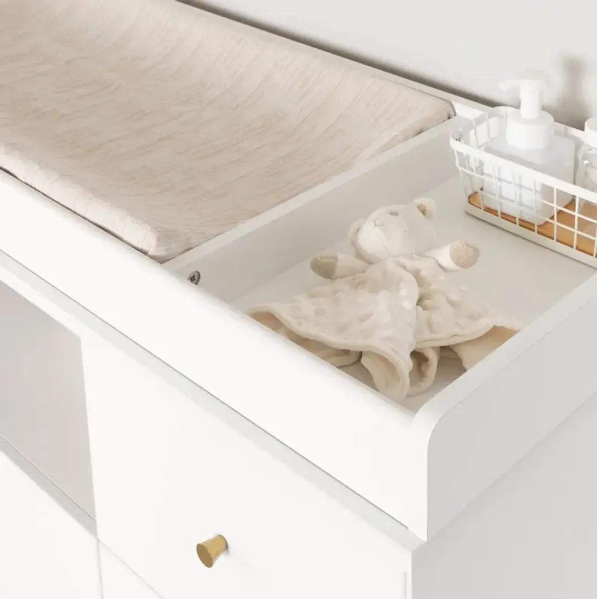 Dylane White Changing Table with Storage - South Shore