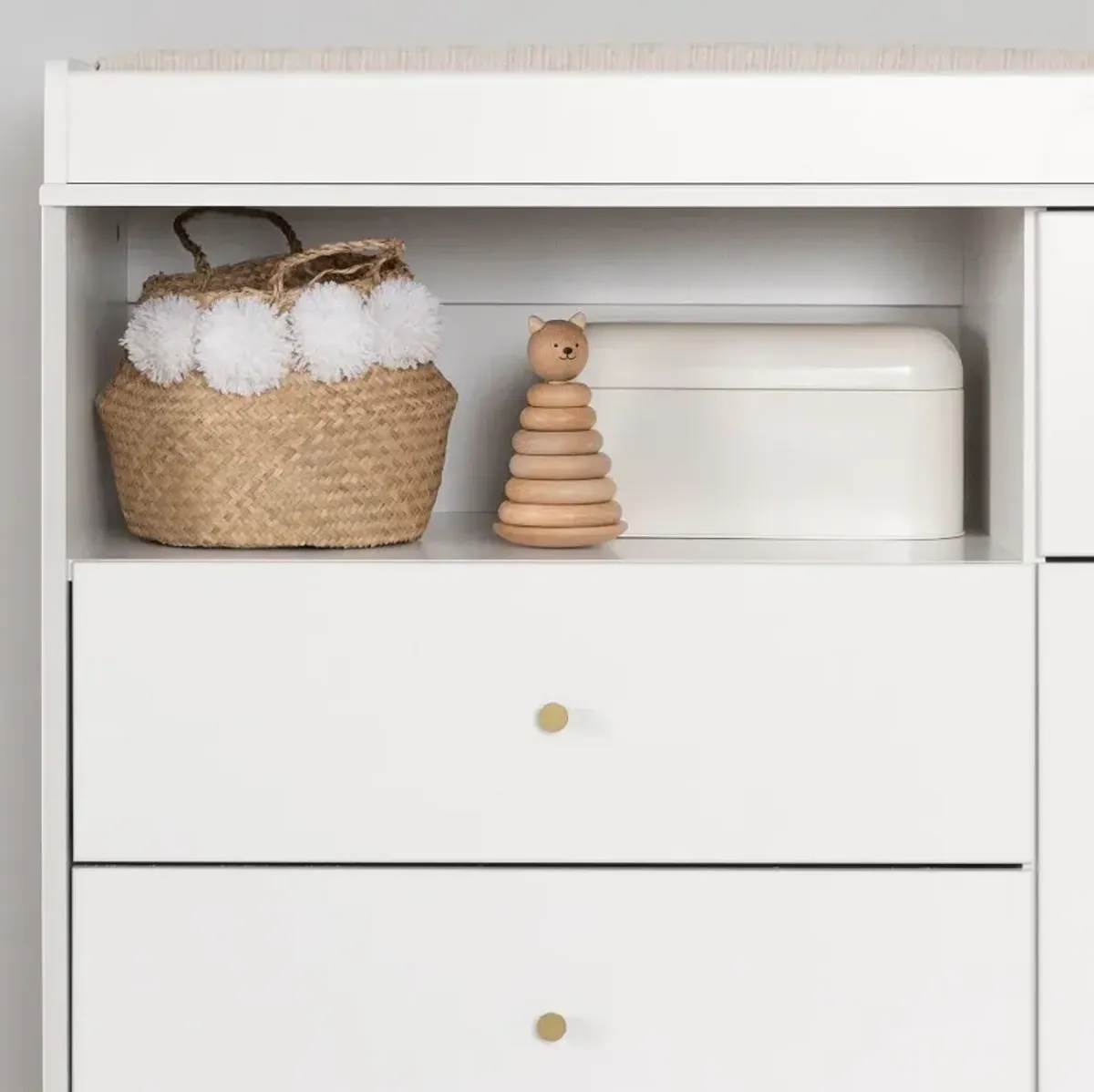 Dylane White Changing Table with Storage - South Shore