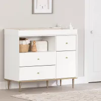 Dylane White Changing Table with Storage - South Shore
