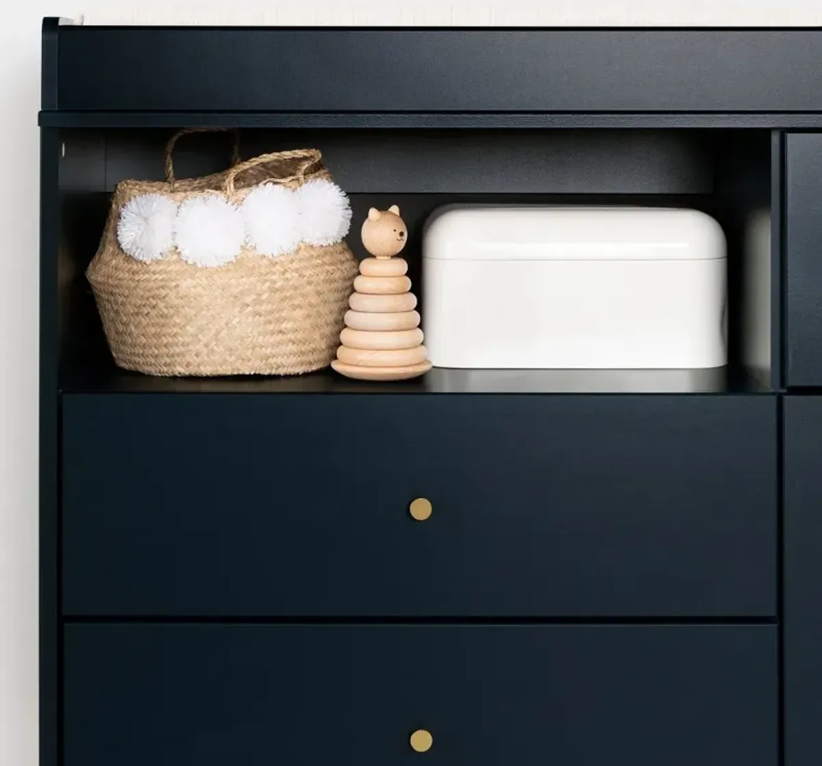 Dylane Navy Blue Changing Table with Storage - South Shore