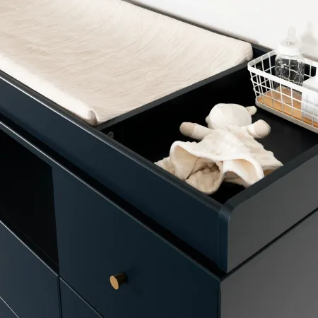 Dylane Navy Blue Changing Table with Storage - South Shore