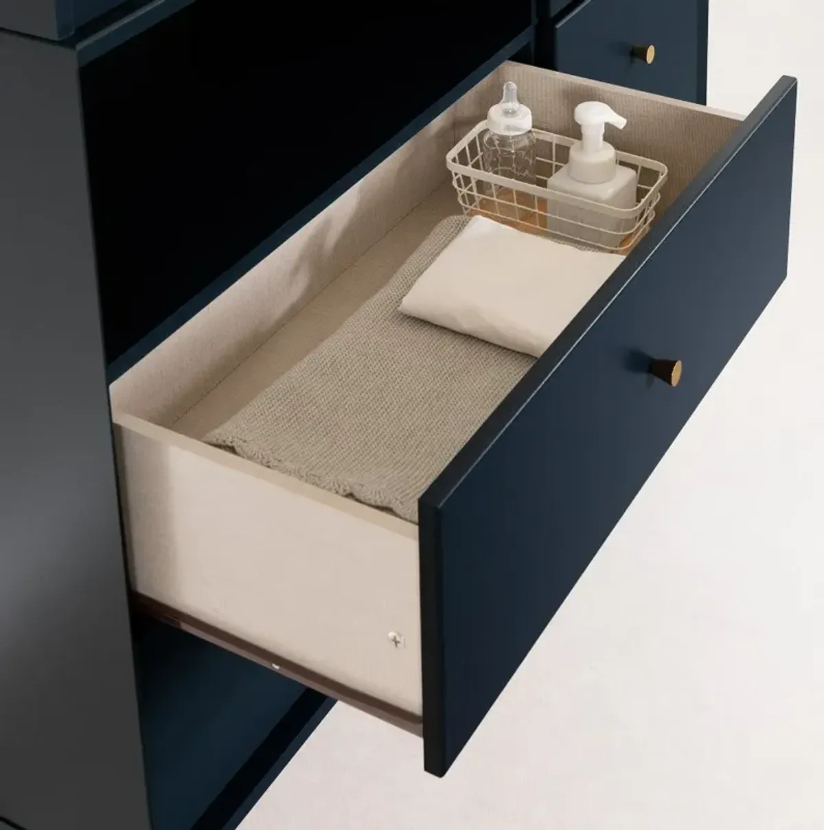 Dylane Navy Blue Changing Table with Storage - South Shore