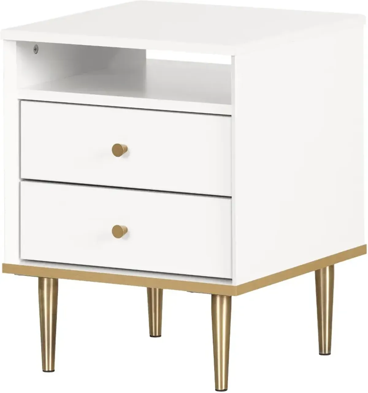 Dylane White 2-Drawer Nightstand - South Shore