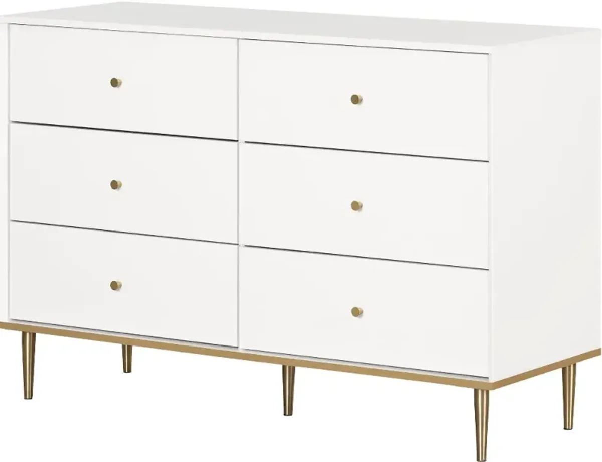 Dylane White 6-Drawer Dresser - South Shore