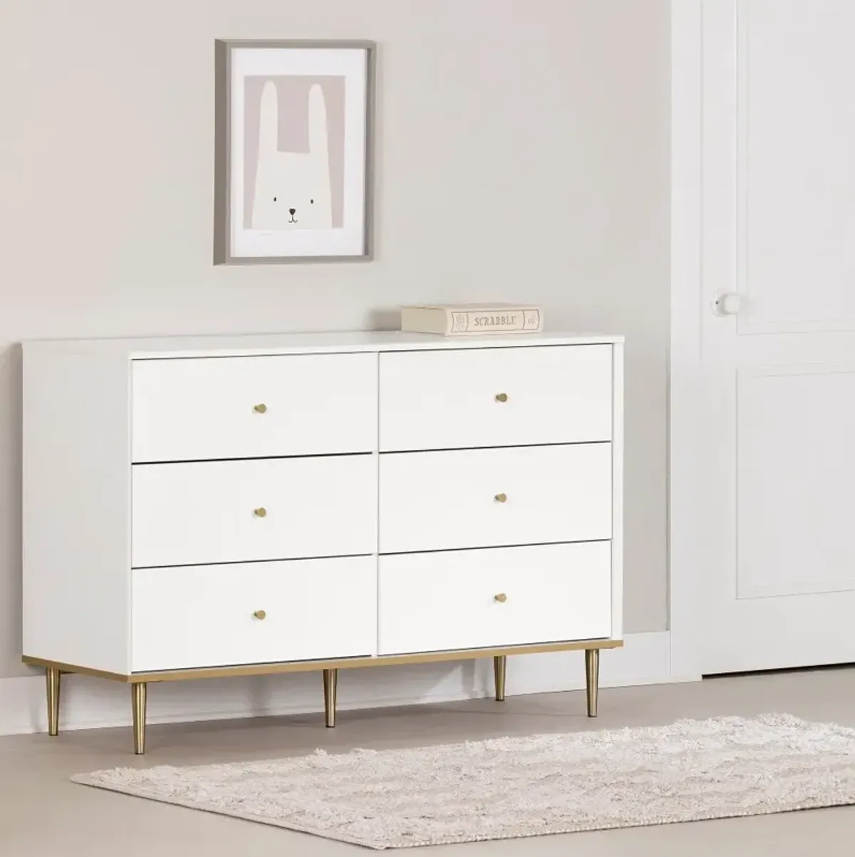 Dylane White 6-Drawer Dresser - South Shore