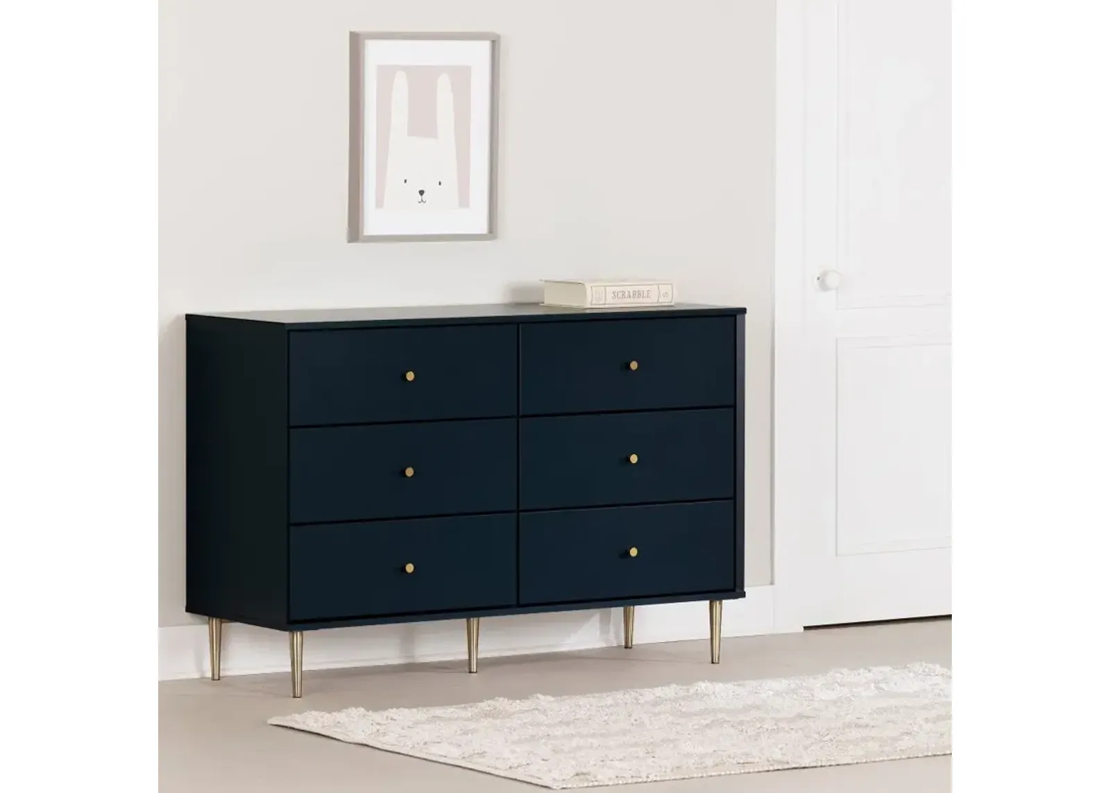 Dylane Navy Blue 6-Drawer Dresser - South Shore