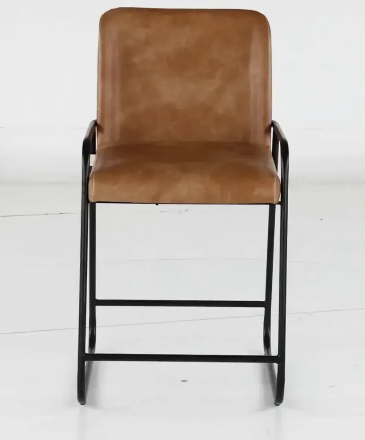 Iron Brown Upholstered Counter Height Stool