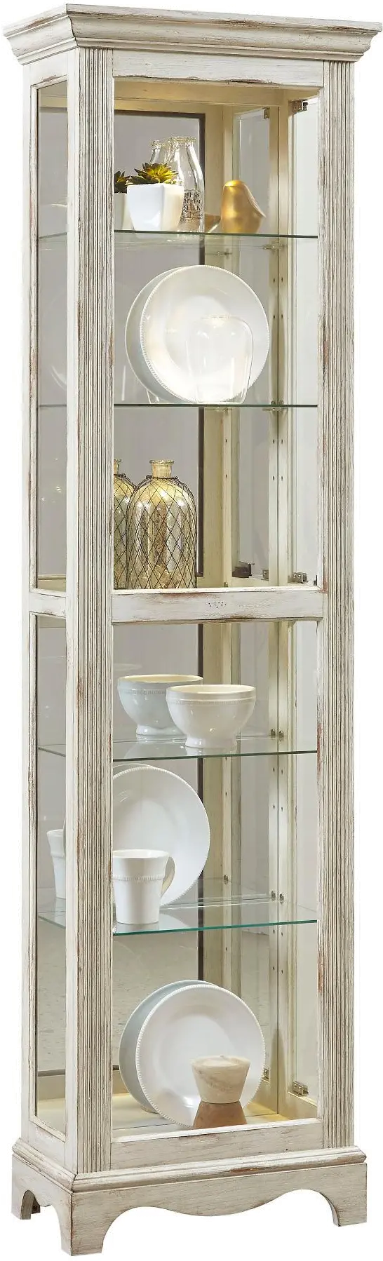 Weathered White Curio Cabinet