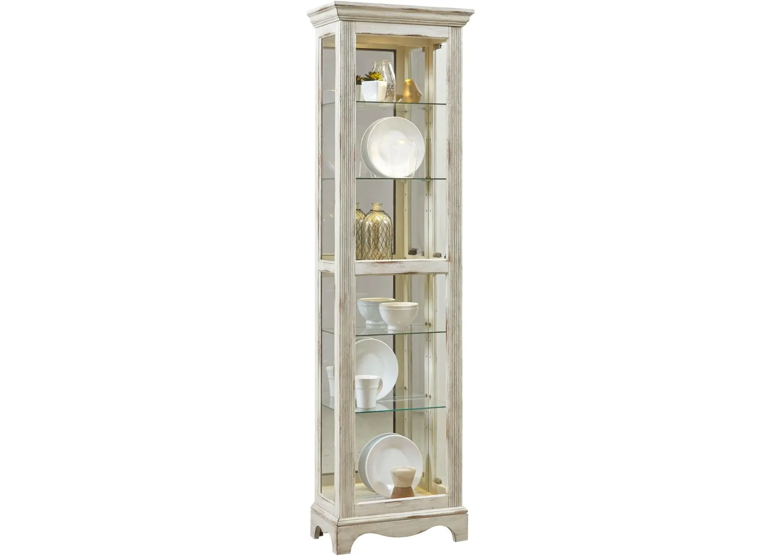 Weathered White Curio Cabinet