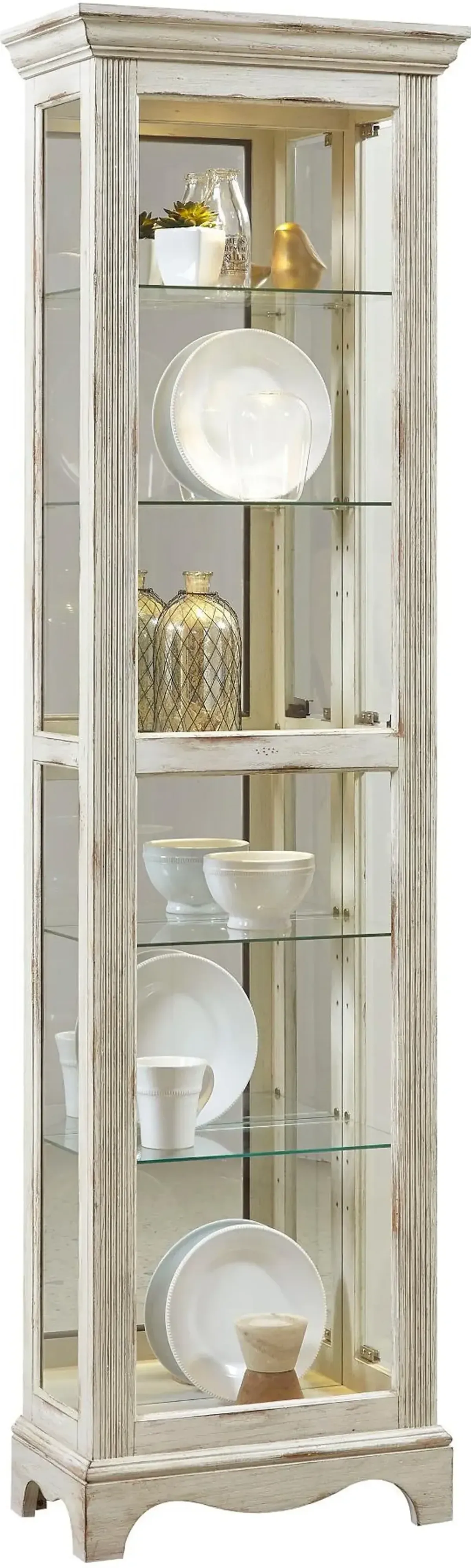 Weathered White Curio Cabinet