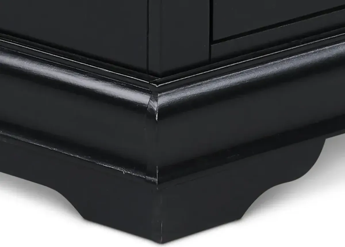 Louis Black Chest of Drawers