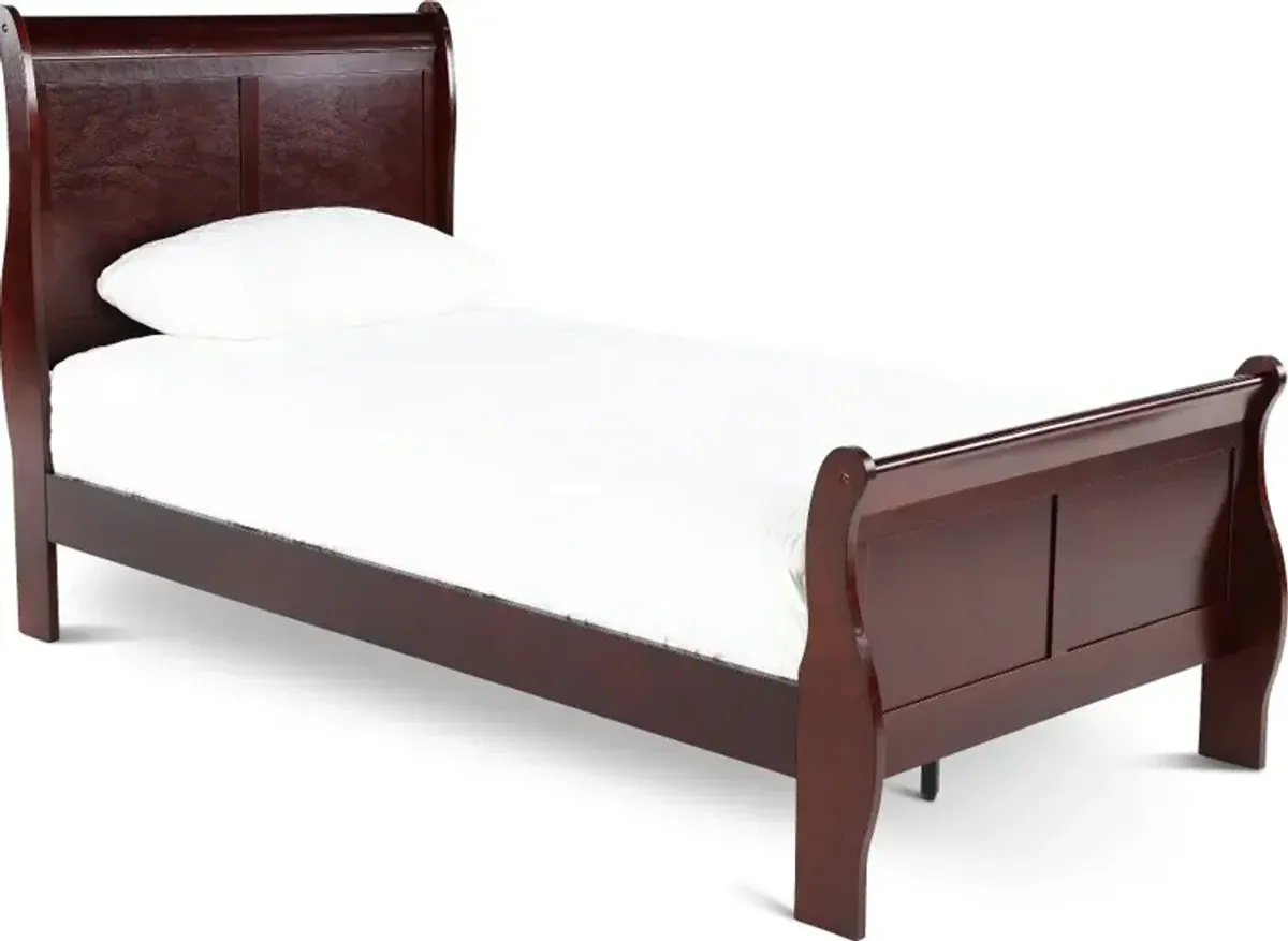 Louis Cherry Twin Sleigh Bed