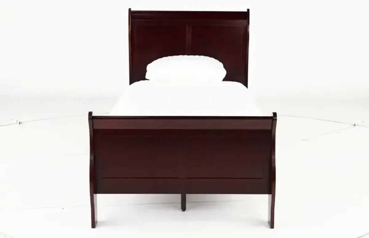 Louis Cherry Twin Sleigh Bed