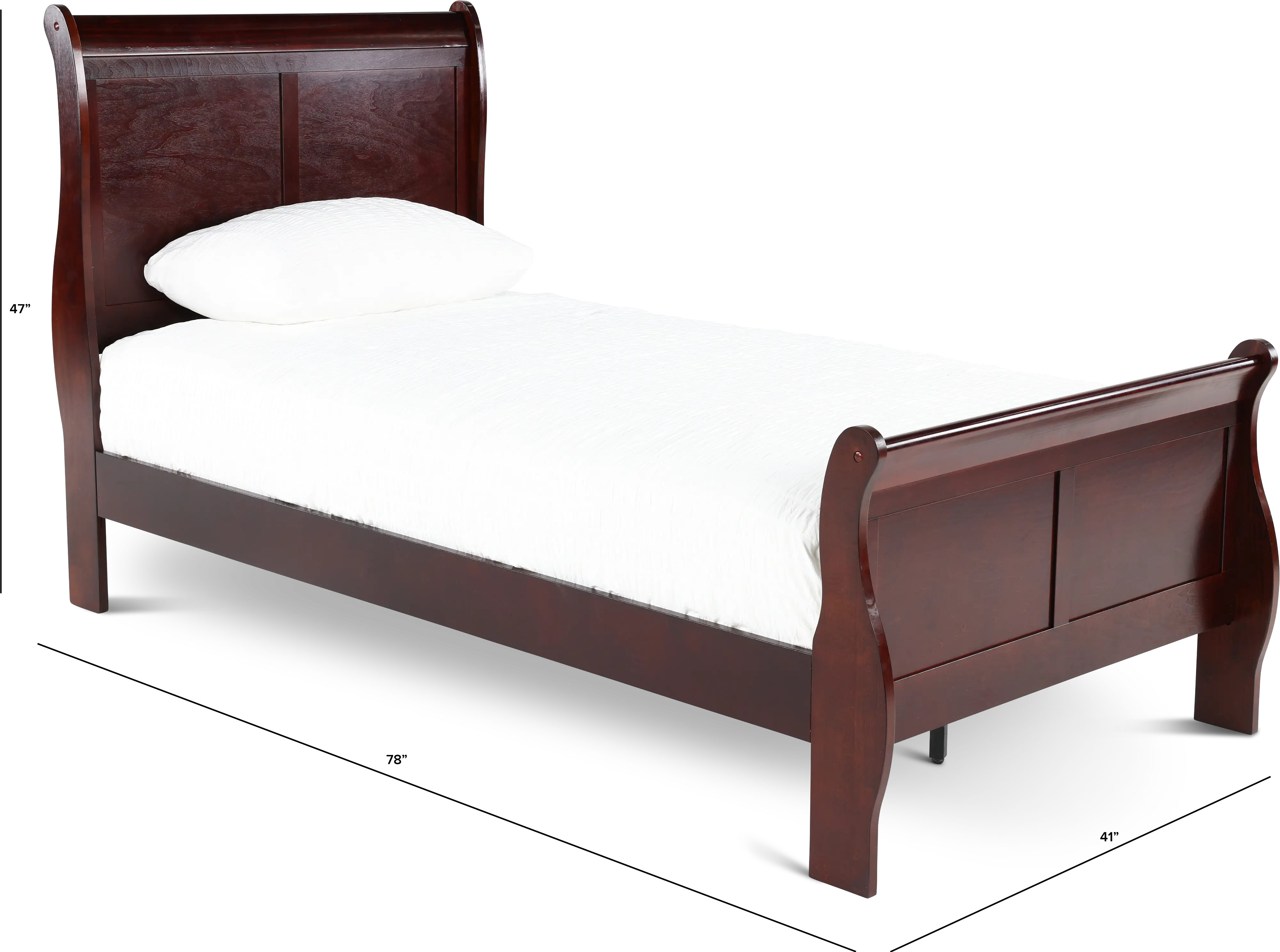 Louis Cherry Twin Sleigh Bed