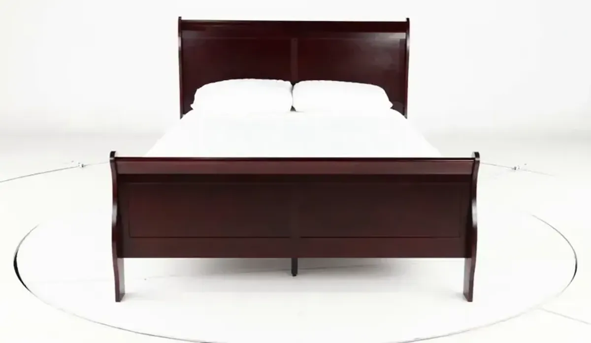 Louis Cherry Queen Sleigh Bed