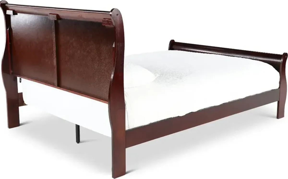 Louis Cherry Queen Sleigh Bed