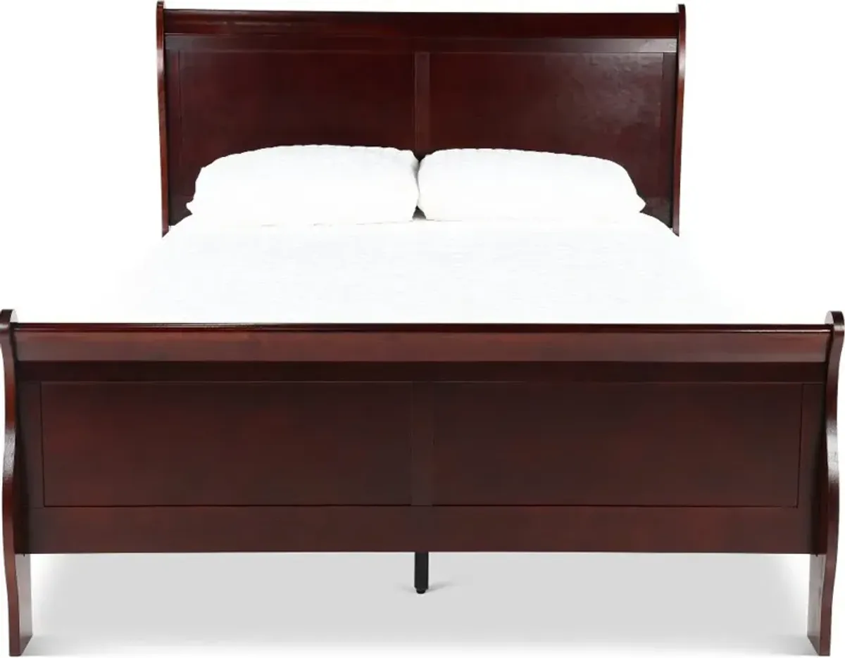 Louis Cherry Queen Sleigh Bed