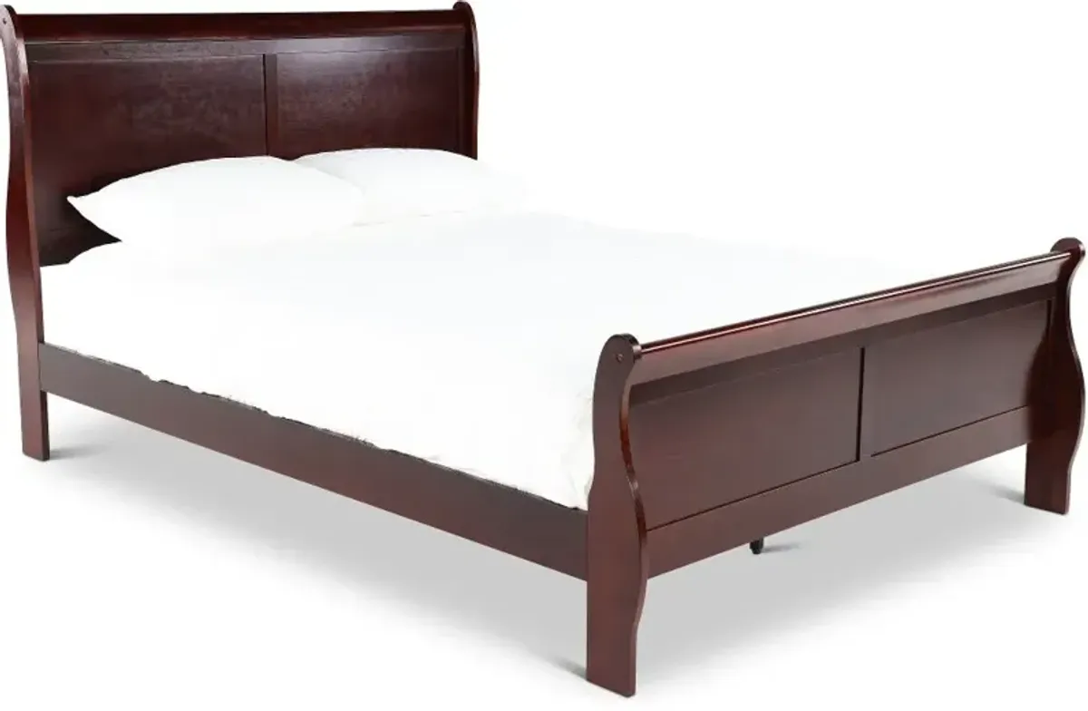 Louis Cherry Queen Sleigh Bed