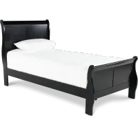 Louis Black Twin Sleigh Bed