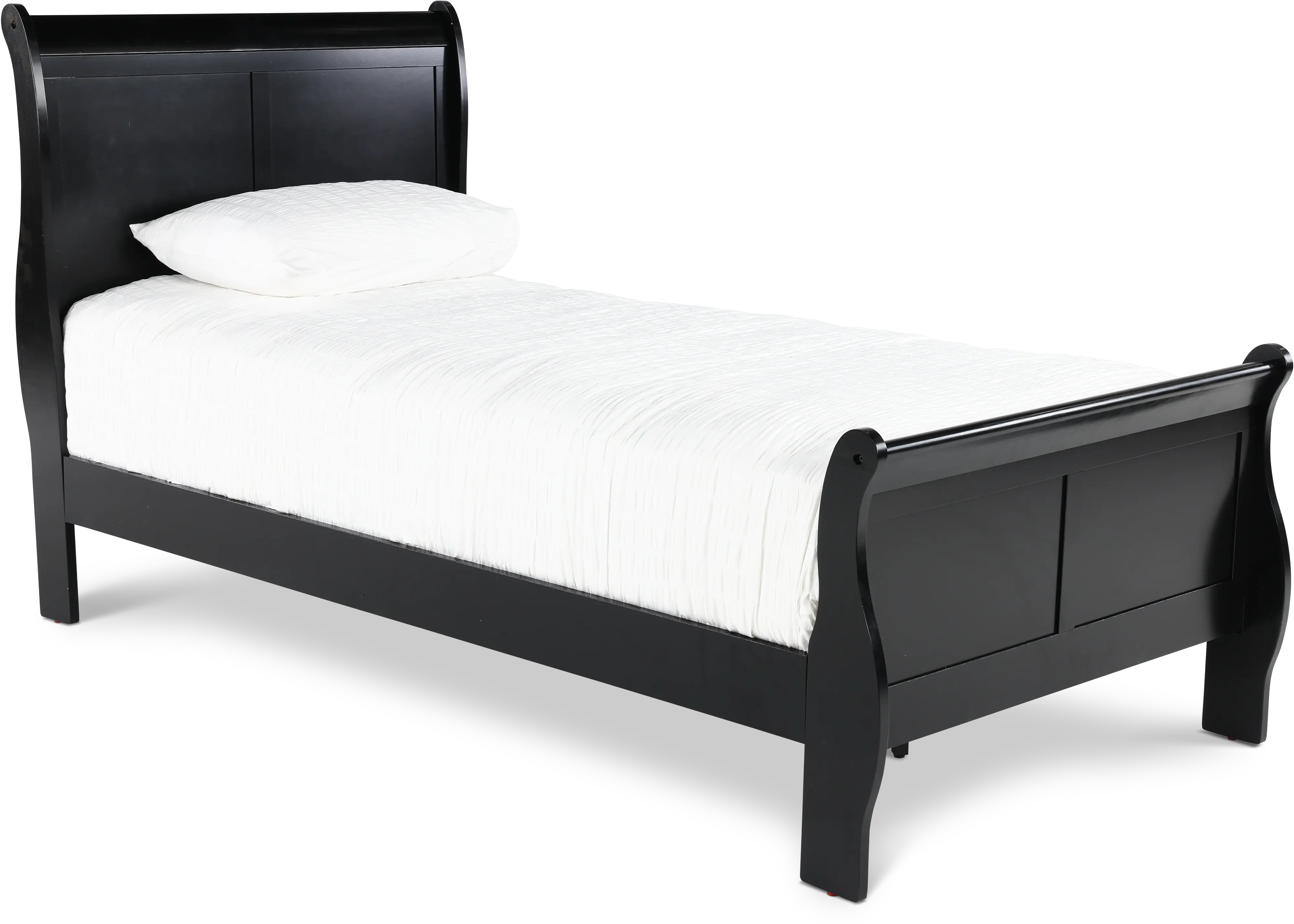 Louis Black Twin Sleigh Bed