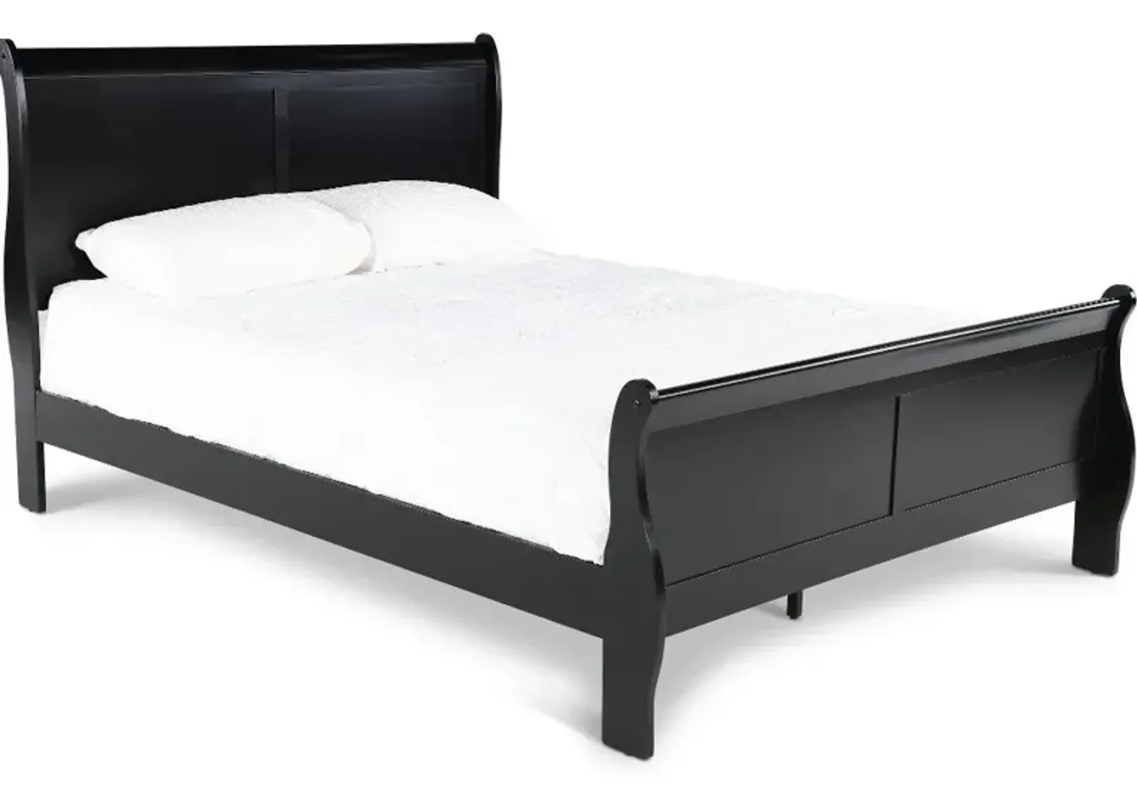 Louis Black Full Sleigh Bed