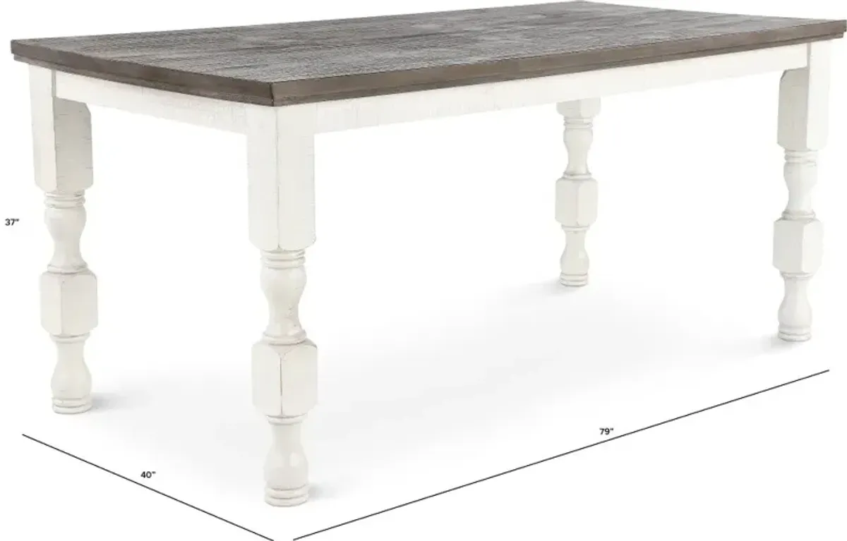 Clabria White and Gray Counter Height Dining Table