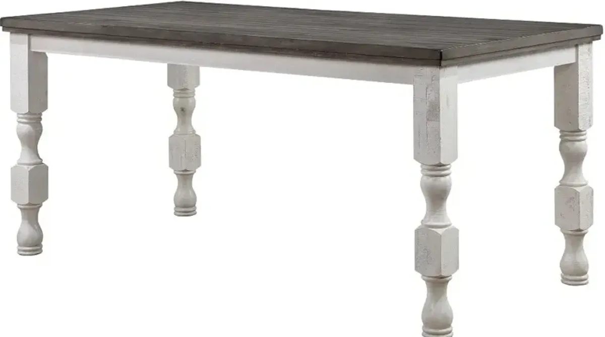 Clabria White and Gray Counter Height Dining Table